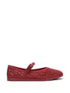 Melissa Harper Perforated-design Ballet Flats In Red