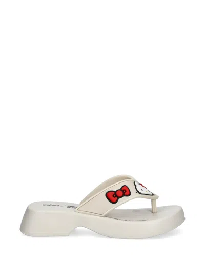 Melissa Hello Kitty Platform Flip-flops In Neutral