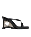 Melissa Hollowed-out Heart-shaped Wedge Sandals In Black