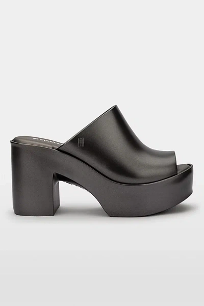Melissa Hype Jelly Mule Heel In Dark Silver, Women's At Urban Outfitters