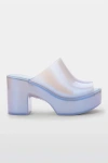 Melissa Mule Hype Pearly Blue Jelly Platform Slide Sandals In Pearly Blue