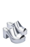 Melissa Hype Platform Slide Sandal In Light Silver