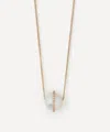 Shop Melissa Joy Manning 14ct Gold Micropave Floating Pearl Necklace