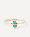 Melissa Joy Manning 14ct Gold Small Micropave Bezel Wrapped Turquoise Ring