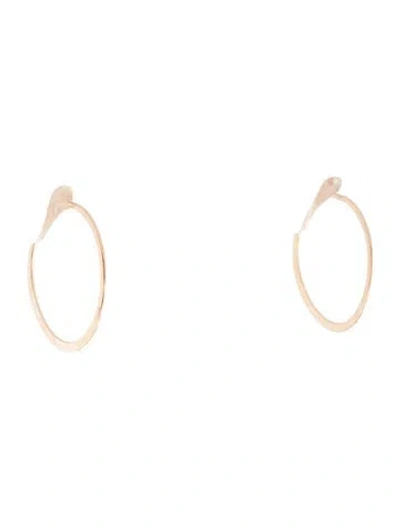 Pre-owned Melissa Joy Manning 14k 7/8in Round Hoop Earrings In Multi