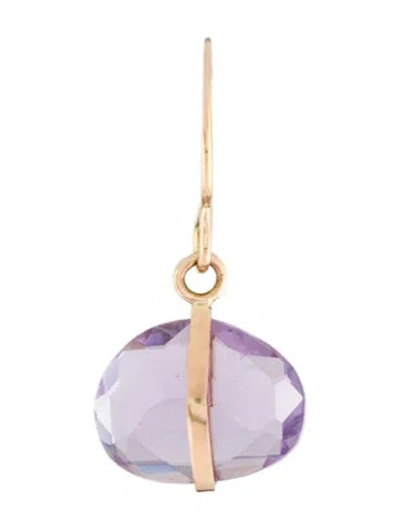 Pre-owned Melissa Joy Manning 14k Amethyst Single Drop Earring In Multi
