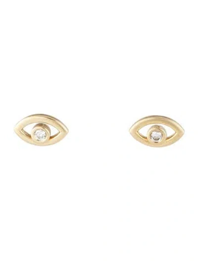 Pre-owned Melissa Joy Manning 14k Diamond Eye Open Stud Single Earring In Multicolor