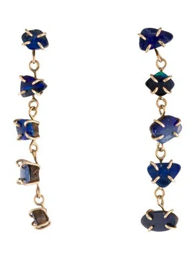 Pre-owned Melissa Joy Manning 14k Opal Doublet Drop Earrings In Multi