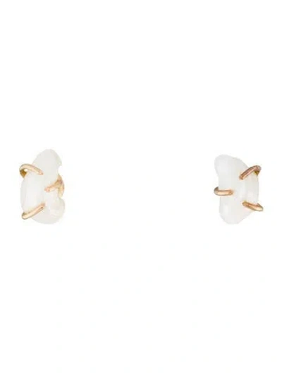 Pre-owned Melissa Joy Manning 14k Pearl Stud Earrings In Multi