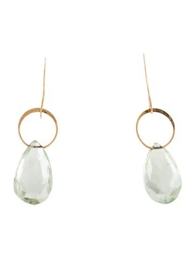 Pre-owned Melissa Joy Manning 14k Prasiolite Drop Earrings In Multi