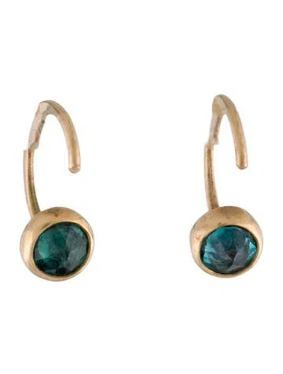 Pre-owned Melissa Joy Manning 14k Topaz Hug Earrings In Multi