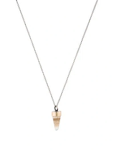 Pre-owned Melissa Joy Manning Chalcedony Pendant Necklace, 18" In Multi