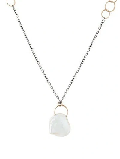 Pre-owned Melissa Joy Manning Keshi Pearl Pendant Necklace, 18" In Multi