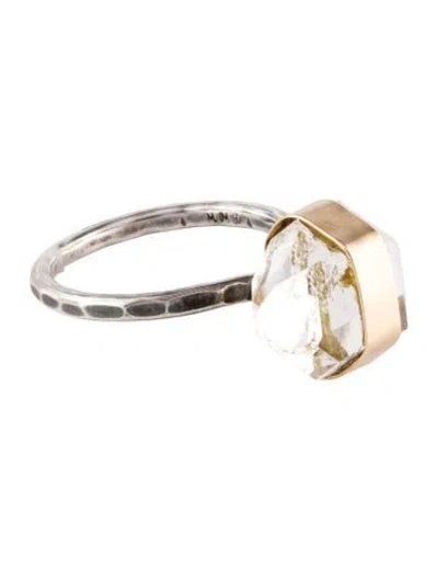 Pre-owned Melissa Joy Manning Quartz Herkimer Cut Cocktail Ring In Multi