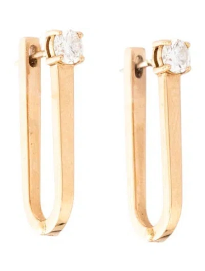 Pre-owned Melissa Kaye 18k Diamond Aria U Hoop Earrings In Multi