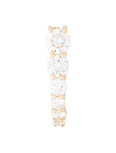 Pre-owned Melissa Kaye 18k Diamond Aria U Huggie Hoop Earring In Multi