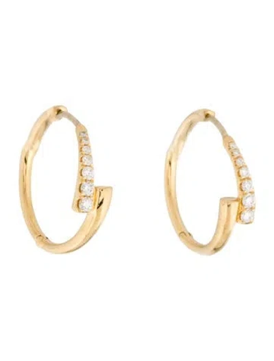 Pre-owned Melissa Kaye 18k Diamond Lola Hoop Earrings In Multi