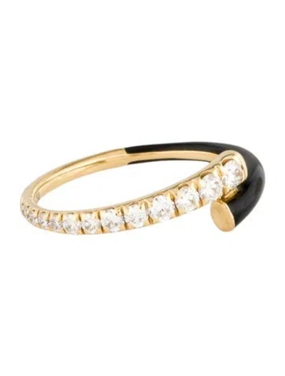 Pre-owned Melissa Kaye 18k Diamond Lola Ring In Black