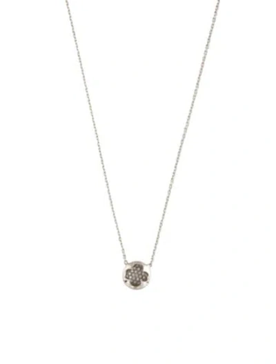 Pre-owned Melissa Kaye 18k Diamond Quatrefoil Pendant Necklace, 15.75" In Multi