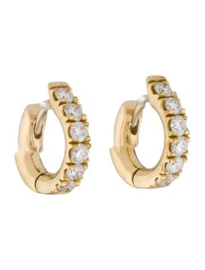 Pre-owned Melissa Kaye 18k Diamond Small Clara Hoops In Multi
