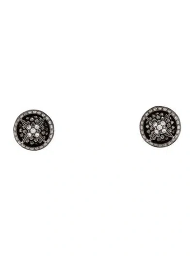 Pre-owned Melissa Kaye 18k Diamond Star Stud Earrings In Multicolor