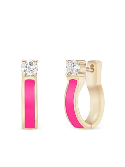 Melissa Kaye 18k Rose Gold Honey Diamond Hoop Earrings