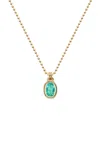 Melissa Kaye 18k Yellow Gold And Paraiba Tourmaline Rocky Ooak Pendant