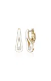 Melissa Kaye 18k Yellow Gold And White Enamel Daphne Earring Small