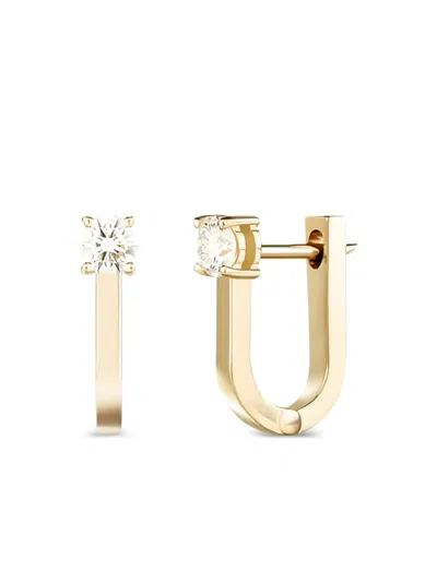 Melissa Kaye 18k Yellow Gold Aria U Huggie Diamond Earrings