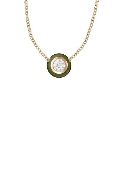 Melissa Kaye 18k Yellow Gold Audrey Pendant Large In Green