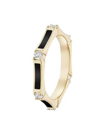 Melissa Kaye 18k Yellow Gold Black Honey Diamond Station Ring