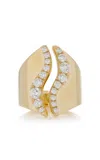 Melissa Kaye 18k Yellow Gold Clara Open Wave Ring