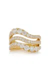 Melissa Kaye 18k Yellow Gold Clara Triple Wave Ring