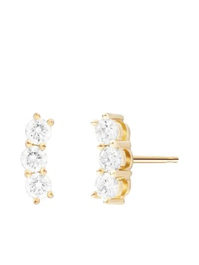Melissa Kaye 18k Yellow Gold Diamond Triplet Stud Earrings