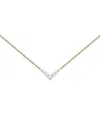 Melissa Kaye 18k Yellow Gold Mini Aria Diamond V Necklace In Brown