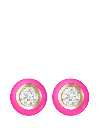 Melissa Kaye 18kt Rose Gold Audrey Diamond Earrings In Pink