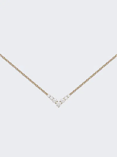 Melissa Kaye Aria Mini V Necklace In Gold