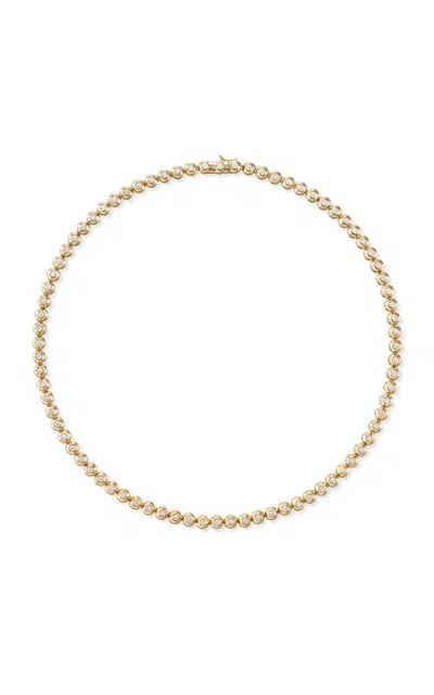 Melissa Kaye Audrey Small 18k Yellow Gold Diamond Tennis Necklace In Metallic