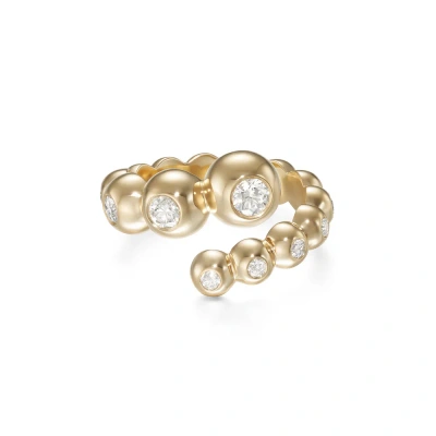 Melissa Kaye Audrey Wrap Ring In 18k Yellow Gold,diamonds