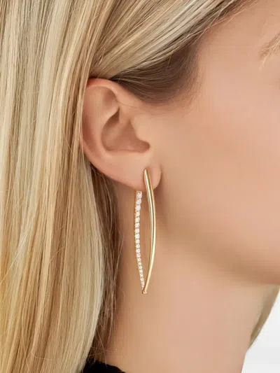 Melissa Kaye Cristina Diamond Earrings In Gold