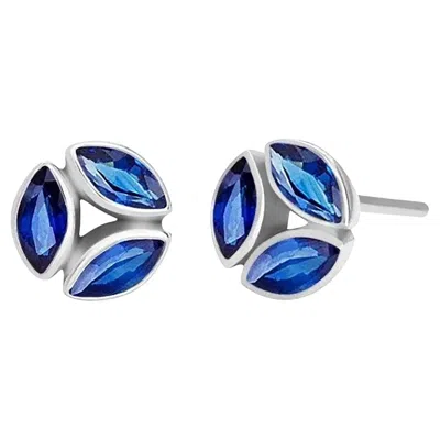 Pre-owned Melissa Kaye Hazel Sapphire Earrings In Blue