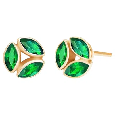Pre-owned Melissa Kaye Hazel Tsavorite Earrings In Brown