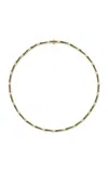 Melissa Kaye Honey Enameled 18k Yellow Gold Diamond Necklace In Green