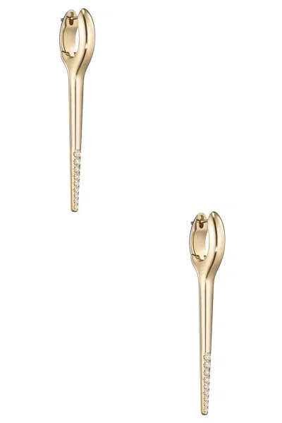 Melissa Kaye Lola Medium Needle Earrings In 18k Yellow Gold & Diamonds