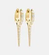 Melissa Kaye Lola Needle Small 18kt Gold Earrings With Diamonds In Gold