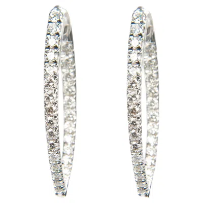 Pre-owned Melissa Kaye Medium Diamond Cristina Earrings In Multi