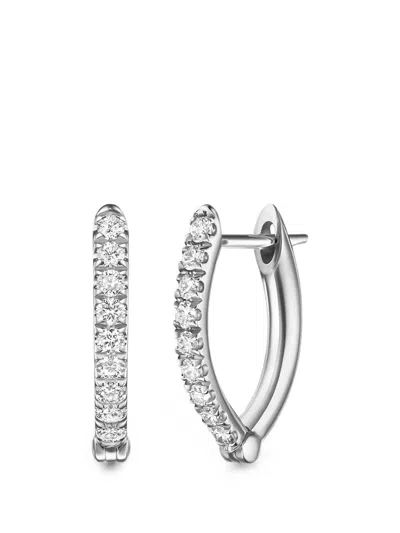 Melissa Kaye Small 18k White Gold Cristina Diamond Earrings In Silver