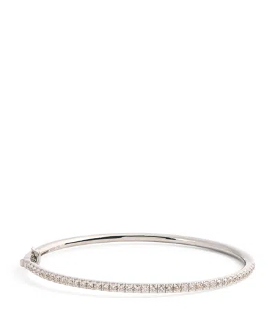 Melissa Kaye Small White Gold And Diamond Clara Bangle