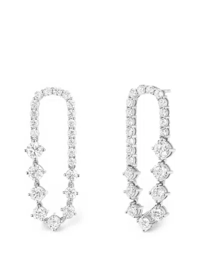Melissa Kaye Stella Ellipse Diamond Earrings In Silver
