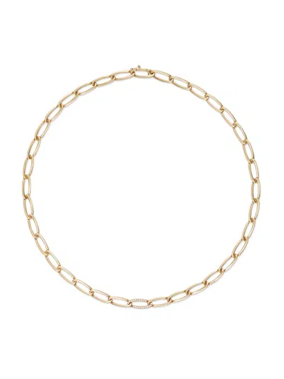 Melissa Kaye Women's Lulu Small 18k Yellow Gold & 0.09 Tcw Diamond Necklace In Metallic